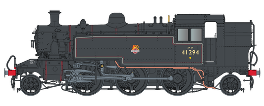 Ivatt Class 2 2-6-2T BR Lined Black Early Crest Unnumbered Steam Locomotive - DCC Sound