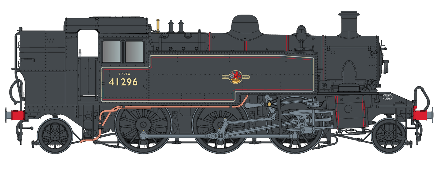 Ivatt Class 2 2-6-2T 41315 BR Lined Black Late Crest Steam Locomotive