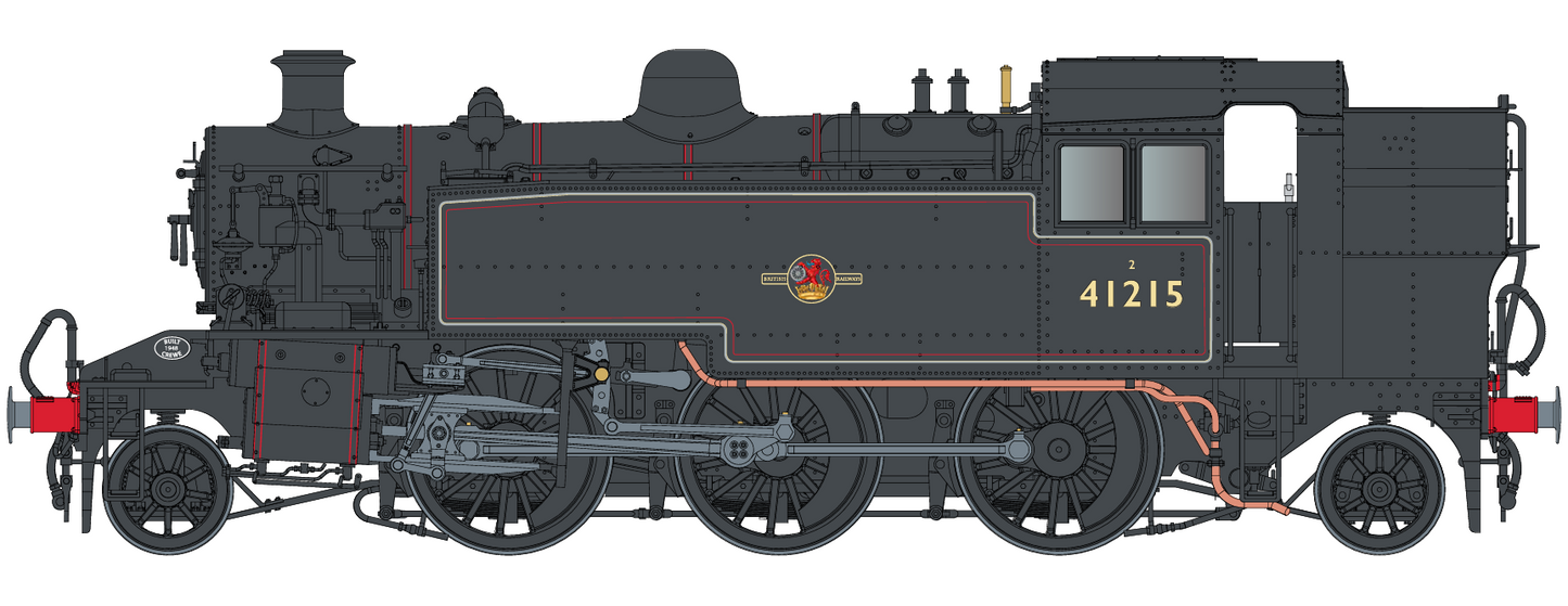 Ivatt Class 2 2-6-2T BR Lined Black Late Crest Push Pull Unnumbered Steam Locomotive - DCC Fitted
