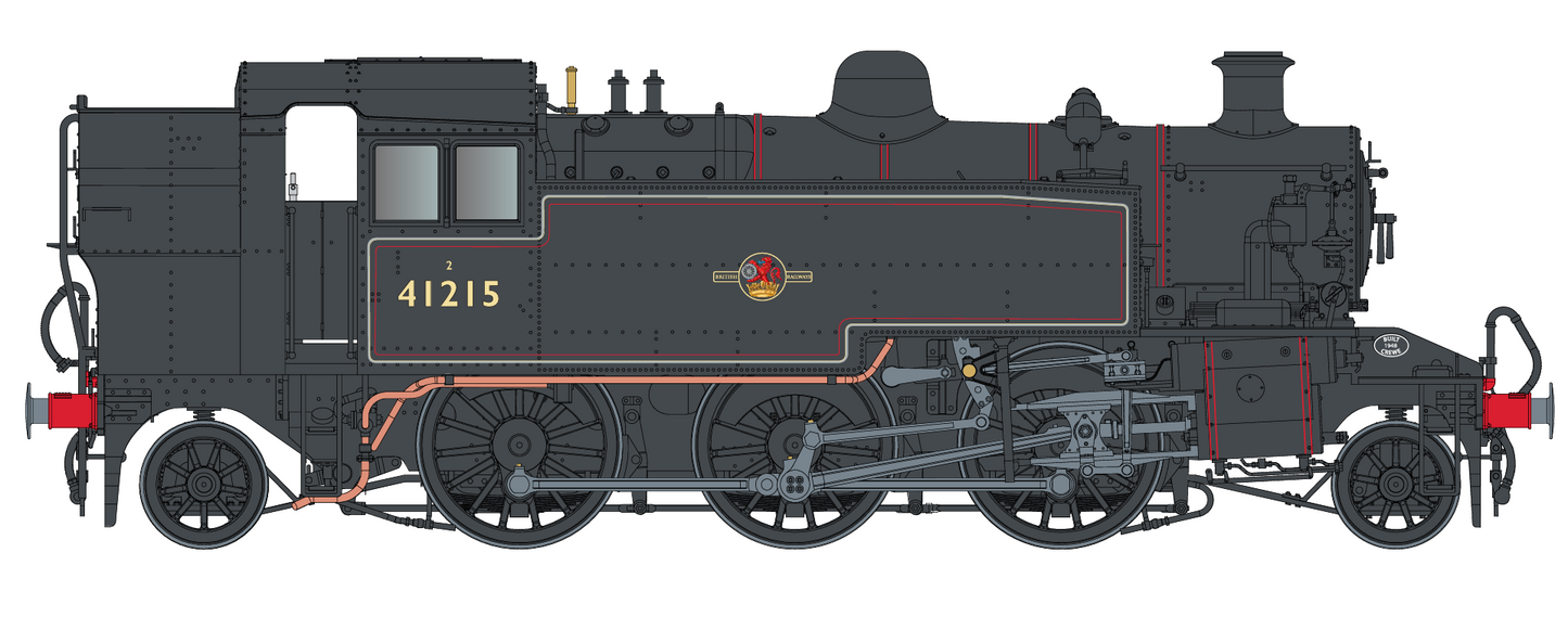 Ivatt Class 2 2-6-2T BR Lined Black Late Crest Push Pull Unnumbered Steam Locomotive - DCC Fitted