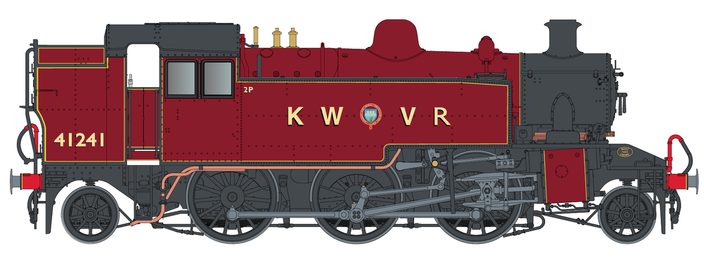 Ivatt Class 2 2-6-2 2T 41241 KWVR Crimson (As Preserved) Steam Locomotive - DCC Sound