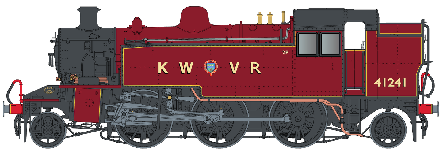 Ivatt Class 2 2-6-2 2T 41241 KWVR Crimson (As Preserved) Steam Locomotive - DCC Sound