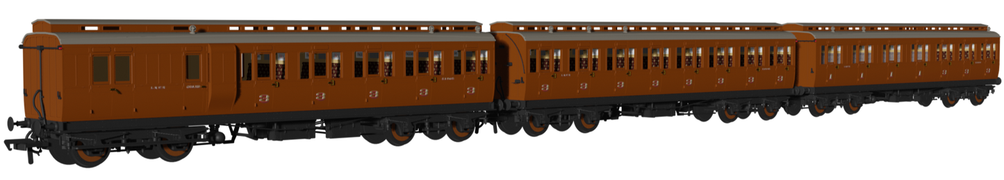 'Evolution' 48' LNER Non-Corridor Carriage No.51865, 52105 & 51400 Triple Pack