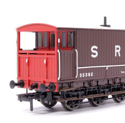 Pre-Owned SECR 6 Wheel Brake Van No. 55382, SR brown with red ends (large lettering)