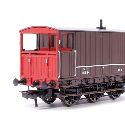 SECR 6 Wheel Brake Van No. 55384, SR brown with red ends (small lettering)