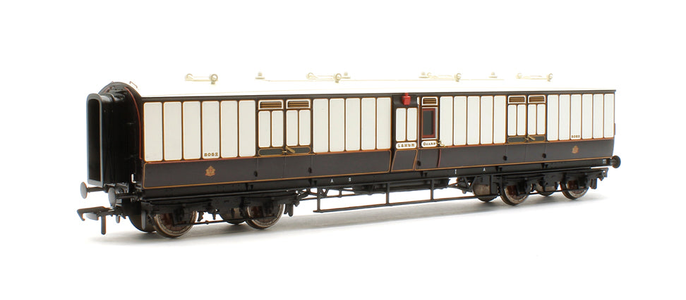 LNWR 50ft Arc Roof Full Brake LNWR Dark Claret & White No.8082