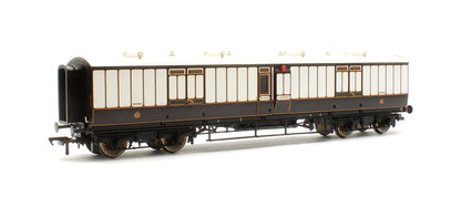 LNWR 50ft Arc Roof Full Brake LNWR Dark Claret & White No.8082