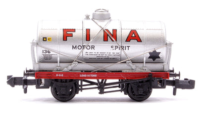 Pre-Owned 373-658A 14T Tank Wagon 'Fina' Silver No. 136