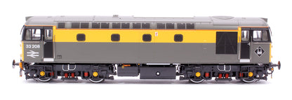 Class 33/2 33208 BR Railtour Grey/Yellow  (headlight) Diesel Locomotive