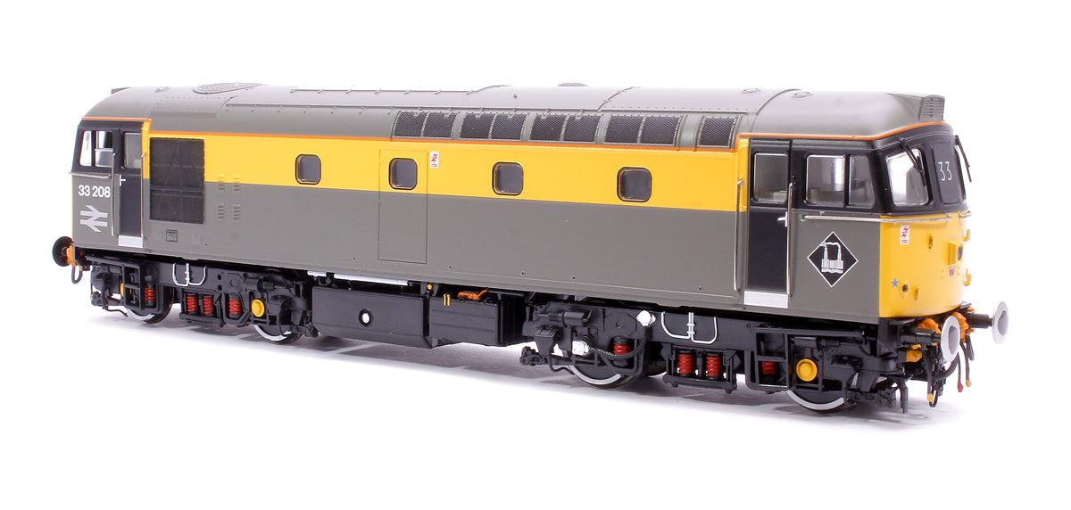 Class 33/2 33208 BR Railtour Grey/Yellow  (headlight) Diesel Locomotive