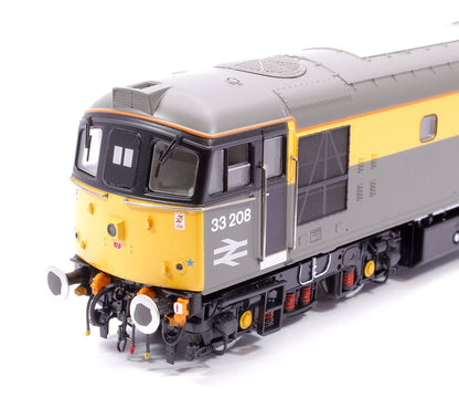 Class 33/2 33208 BR Railtour Grey/Yellow  (headlight) Diesel Locomotive