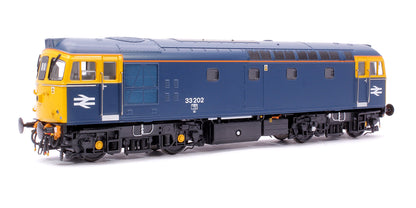 Pre-Owned 3338 Class 33/2 33202 BR Blue (orange cantrail line/headlight) Diesel Locomotive