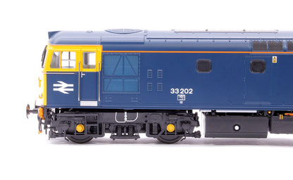 Pre-Owned 3338 Class 33/2 33202 BR Blue (orange cantrail line/headlight) Diesel Locomotive