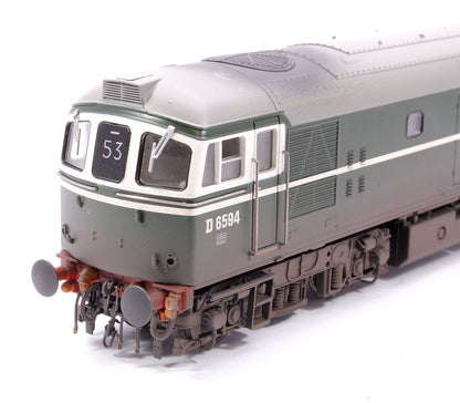 Class 33/2 D6594 Original BRCW ‘Hastings Gauge’ Type 3 BR Green Diesel Locomotive - Weathered