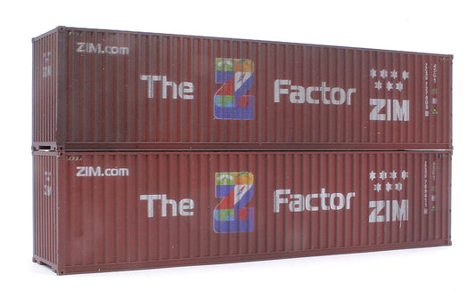 40 Ft High Cube Container ZIM 769411-4/727809-8 Twin Pack - Weathered