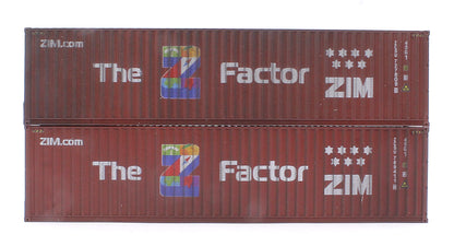 40 Ft High Cube Container ZIM 769411-4/727809-8 Twin Pack - Weathered