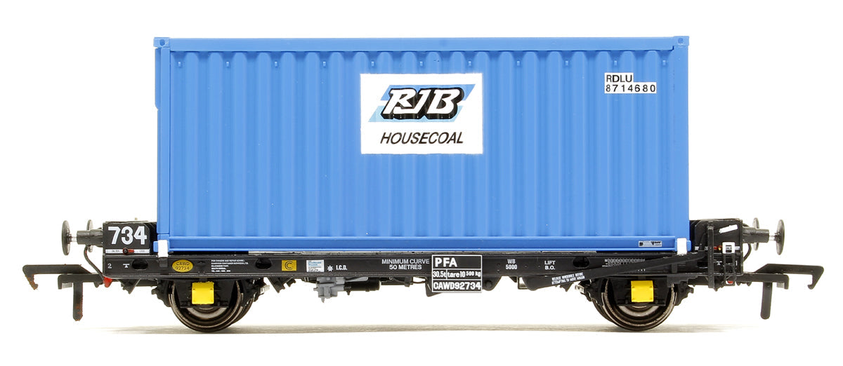 Pre-Owned ACC2090RAIL2 Set of 3 PFA 2 Axle Container Flat Wagons with RJB Coal Containers - Exclusive Edition