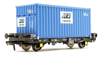 Pre-Owned ACC2090RAIL2 Set of 3 PFA 2 Axle Container Flat Wagons with RJB Coal Containers - Exclusive Edition