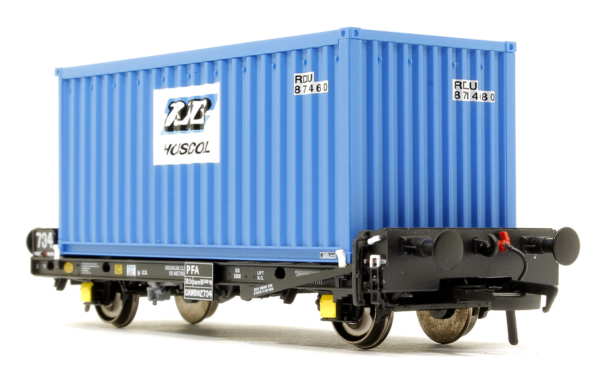 Pre-Owned ACC2090RAIL2 Set of 3 PFA 2 Axle Container Flat Wagons with RJB Coal Containers - Exclusive Edition