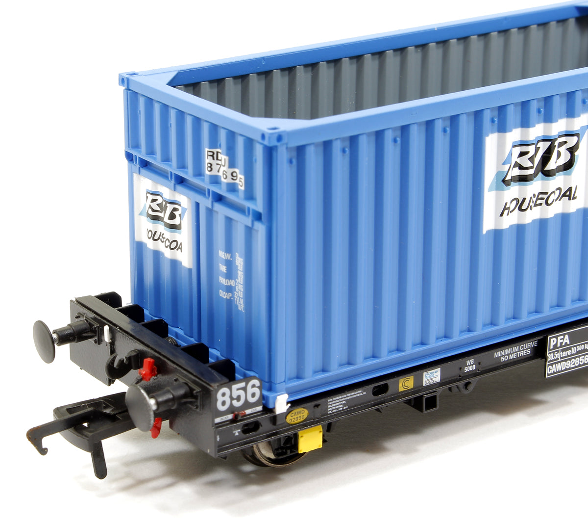 Pre-Owned ACC2090RAIL2 Set of 3 PFA 2 Axle Container Flat Wagons with RJB Coal Containers - Exclusive Edition