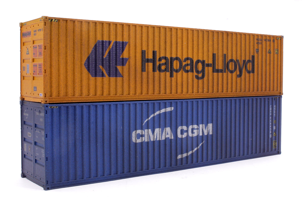 40ft Container HC HAPAG-LLOYD 147384-6 CMA CGM 546456 5 - Weathered