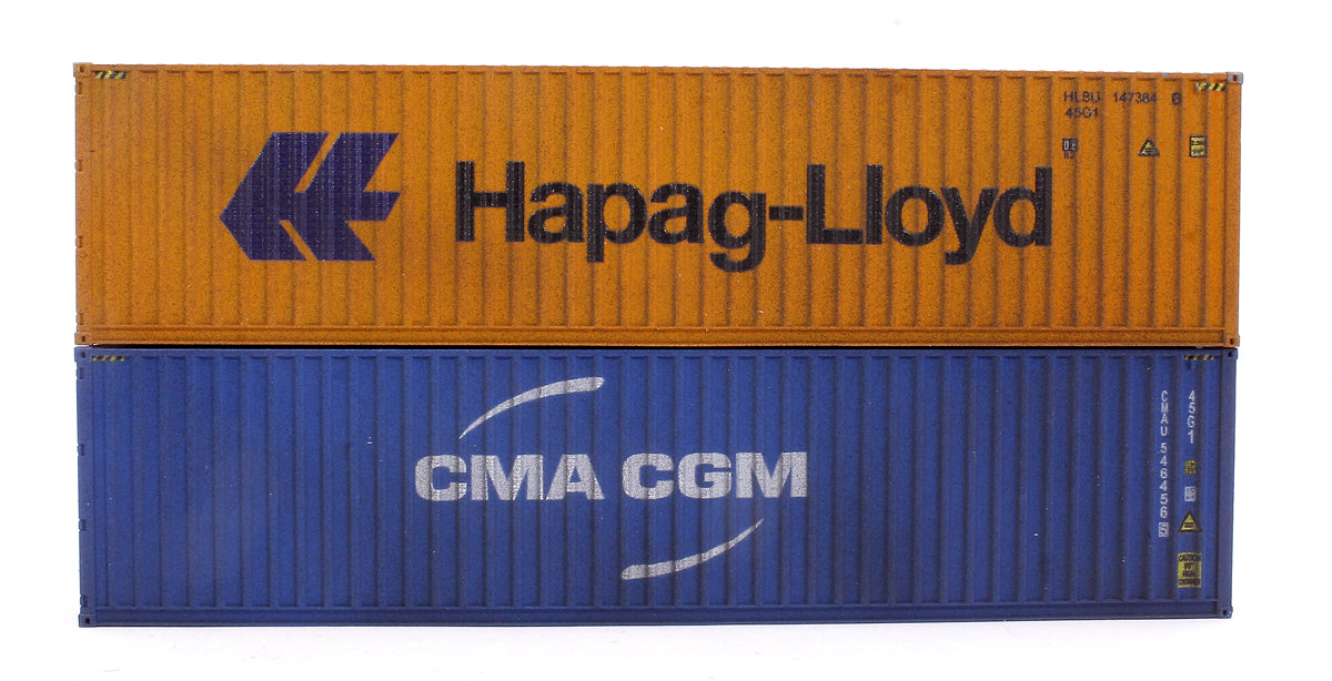 40ft Container HC HAPAG-LLOYD 147384-6 CMA CGM 546456 5 - Weathered