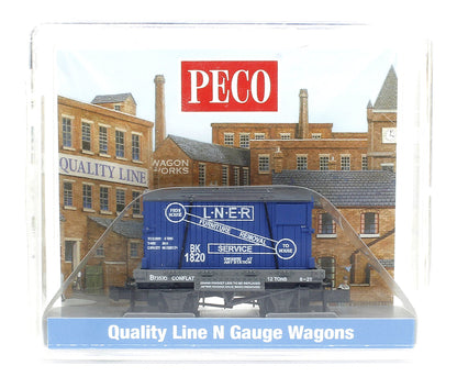 Pre-Owned NR23 NR-23 Conflat No.B73570 with container, LNER, Blue