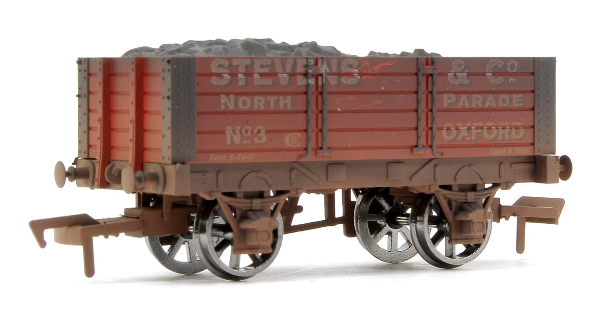 Pre-Owned 4F-052-004 Stevens & Co 5 Plank Wagon 9ft Wheelbase No.3 - Weathered