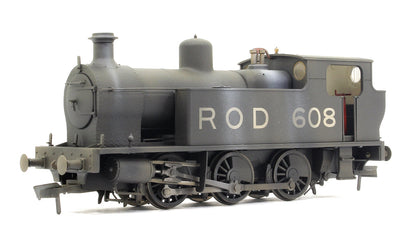 Pre-Owned Custom Weathered Kerr, Stuart 'Victory' 0-6-0T Locomotive in Black "ROD" No.608 - DCC Fitted