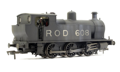 Pre-Owned Custom Weathered Kerr, Stuart 'Victory' 0-6-0T Locomotive in Black "ROD" No.608 - DCC Fitted