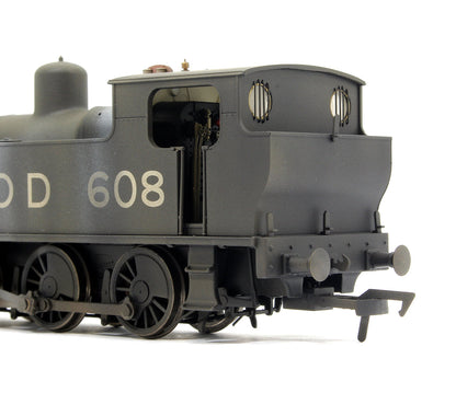 Pre-Owned Custom Weathered Kerr, Stuart 'Victory' 0-6-0T Locomotive in Black "ROD" No.608 - DCC Fitted