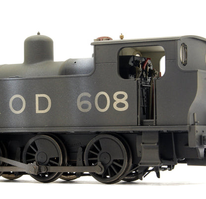 Pre-Owned Custom Weathered Kerr, Stuart 'Victory' 0-6-0T Locomotive in Black "ROD" No.608 - DCC Fitted