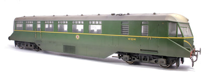 Custom Weathered GWR AEC ‘Razor Edge' Railcar BR green with speed whiskers (white cab roofs) No.W32W Diesel Locomotive