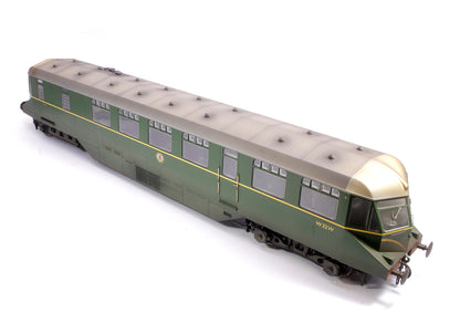 Custom Weathered GWR AEC ‘Razor Edge' Railcar BR green with speed whiskers (white cab roofs) No.W32W Diesel Locomotive