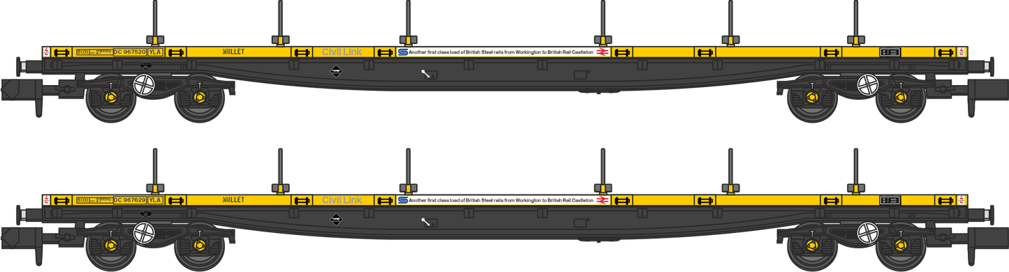 YLA Mullets BR Civil Link Departmental Yellow Twin Pack No.DC967520 and DC967629