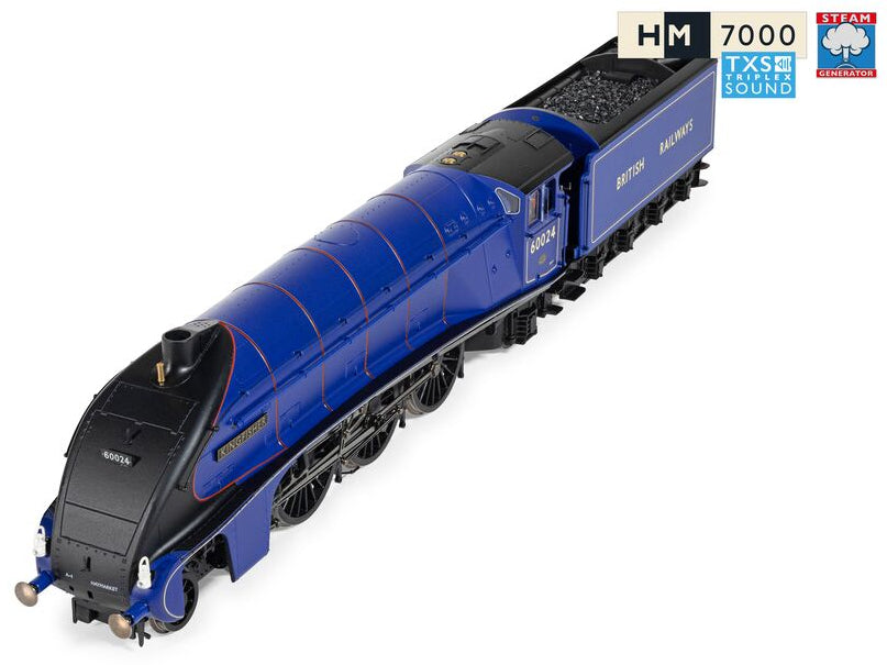 R30553SS Class A4 4-6-2 BR Ultramarine Blue 60024 "Kingfisher" Steam Locomotive - DCC Sound & Smoke
