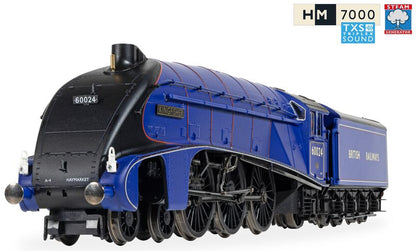 R30553SS Class A4 4-6-2 BR Ultramarine Blue 60024 "Kingfisher" Steam Locomotive - DCC Sound & Smoke