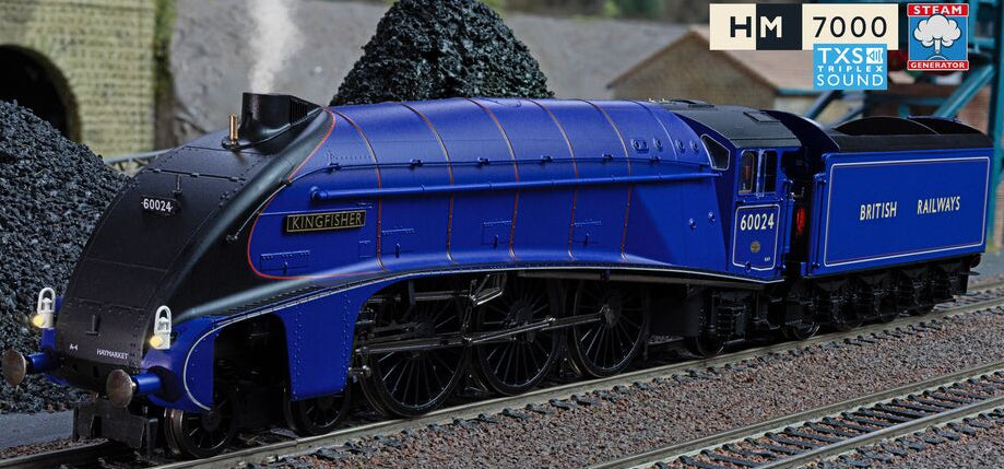 R30553SS Class A4 4-6-2 BR Ultramarine Blue 60024 "Kingfisher" Steam Locomotive - DCC Sound & Smoke