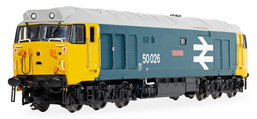 TT3067M Class 50 BR Large Logo Blue '50026' 'Indomitable' Diesel Locomotive