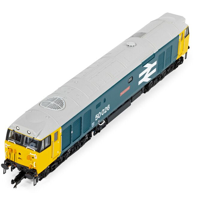TT3067M Class 50 BR Large Logo Blue '50026' 'Indomitable' Diesel Locomotive
