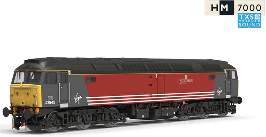 TT3098TXS Class 47/8 Virgin Trains 47845 'County of Kent' Diesel Locomotive - DCC Sound
