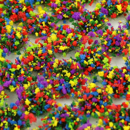 6mm Mixed Flower Self-Adhesive Static Grass Tufts x 100
