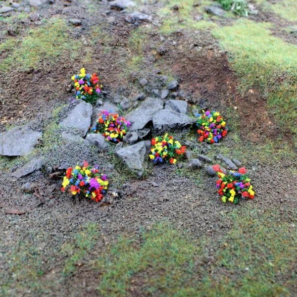 6mm Mixed Flower Self-Adhesive Static Grass Tufts x 100