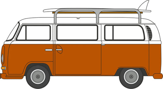 VW T2 Bay Window Bus/surfboards Signal Orange/White