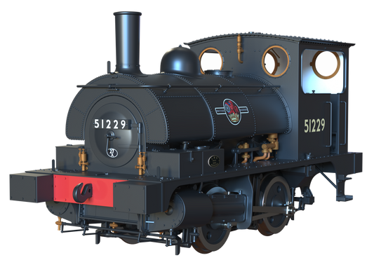 LYR 'Pug' 0-4-0ST 51229 BR Black Late Crests Steam Locomotive - DCC Sound