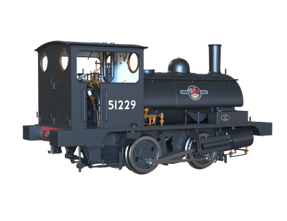 LYR 'Pug' 0-4-0ST 51229 BR Black Late Crests Steam Locomotive - DCC Sound