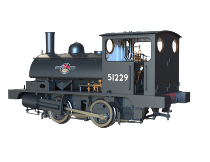 LYR 'Pug' 0-4-0ST 51229 BR Black Late Crests Steam Locomotive - DCC Sound