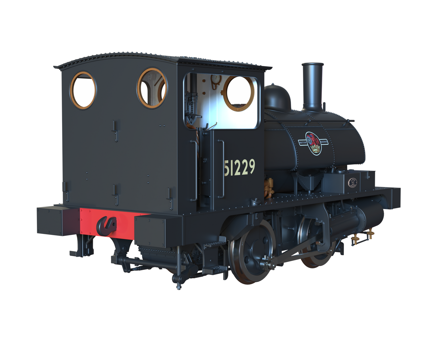 LYR 'Pug' 0-4-0ST 51229 BR Black Late Crests Steam Locomotive - DCC Sound