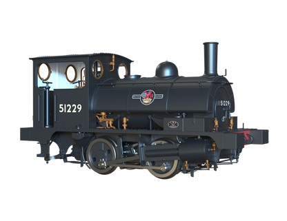 LYR 'Pug' 0-4-0ST 51229 BR Black Late Crests Steam Locomotive - DCC Sound