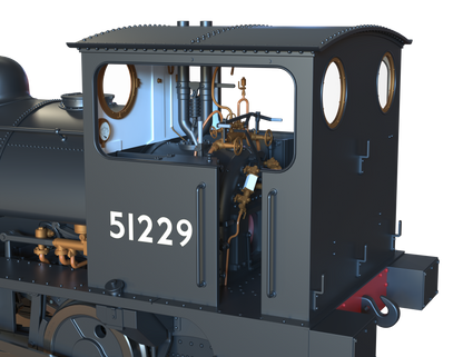 LYR 'Pug' 0-4-0ST 51229 BR Black Late Crests Steam Locomotive - DCC Sound